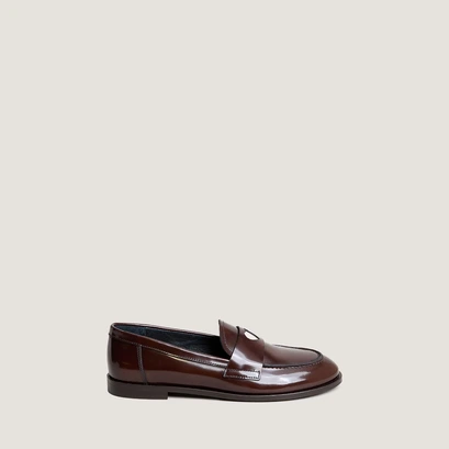 Mocassins &agrave; bouts ronds et c&oelig;urs en cuir glac&eacute; marron | DONJUAN | Jonak
