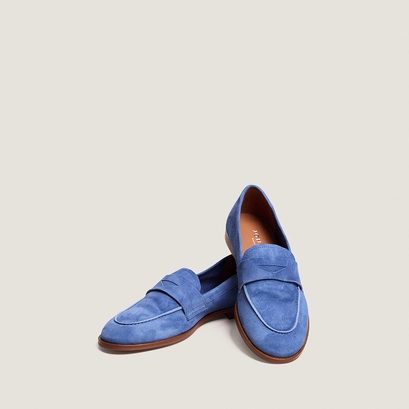 Mocassins à bouts ronds bleu azur