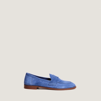 Mocassins à bouts ronds bleu azur