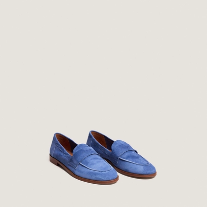 Mocassins à bouts ronds bleu azur