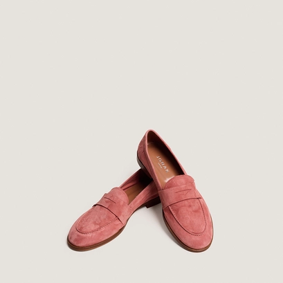 Mocassins à bouts ronds rose
