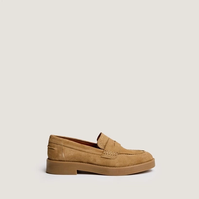 Mocassins &agrave; bouts ronds en cro&ucirc;te taupe | MIRNA | Jonak