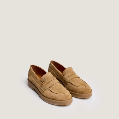 Mocassins &agrave; bouts ronds en cro&ucirc;te taupe | MIRNA | Jonak