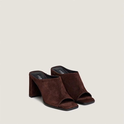 Mules &agrave; talons en cro&ucirc;te chocolat | BLAIR | Jonak
