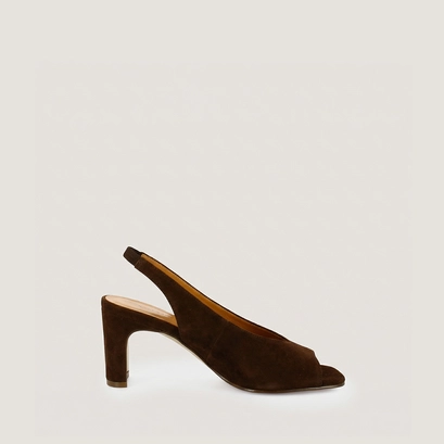 Escarpins slingbacks en velours marron | DICTON | Jonak