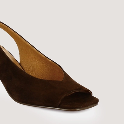 Escarpins slingbacks en velours marron | DICTON | Jonak