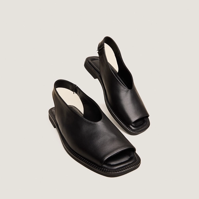Ballerines slingbacks en cuir noir | JESSY | Jonak