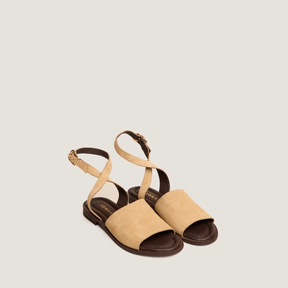 Sandales &agrave; boucles ajustables en cro&ucirc;te beige | JOHANA | Jonak