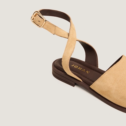 Sandales &agrave; boucles ajustables en cro&ucirc;te beige | JOHANA | Jonak