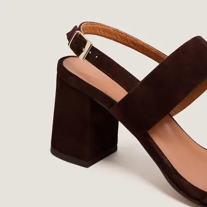 Sandales &agrave; talons hauts en velours marron | VICO | Jonak