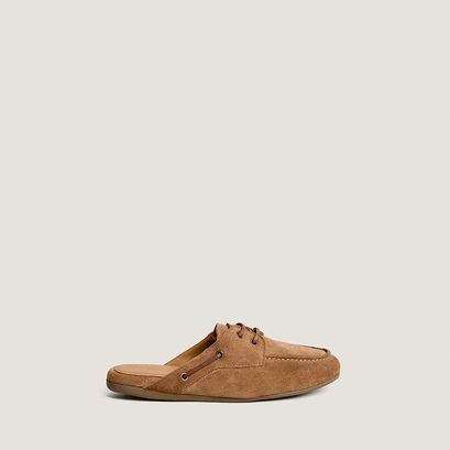 Mocassins souples &agrave; bouts arri&egrave;res ouverts en cro&ucirc;te taupe | LILOU | Jonak