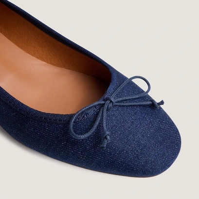 Ballerines &agrave; talons en jean bleu fonc&eacute; | DADOU | Jonak