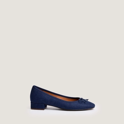 Ballerines &agrave; talons en jean bleu fonc&eacute; | DADOU | Jonak