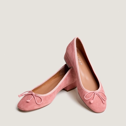 Ballerines à talons rose