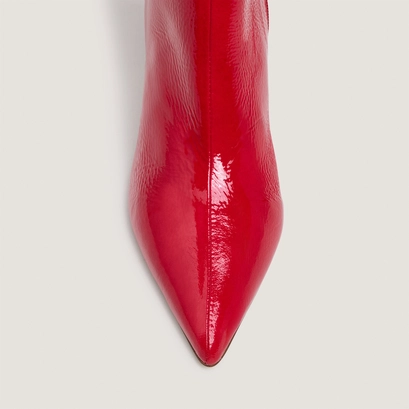 Bottines à talons fins rouge