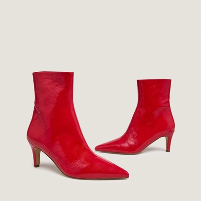 Bottines à talons fins rouge