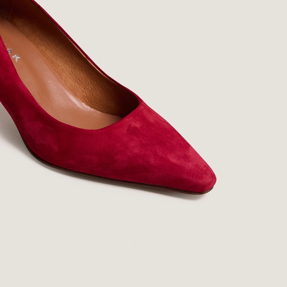 Escarpins à bouts pointus en velours rouge berry | DEBRIEF | Jonak