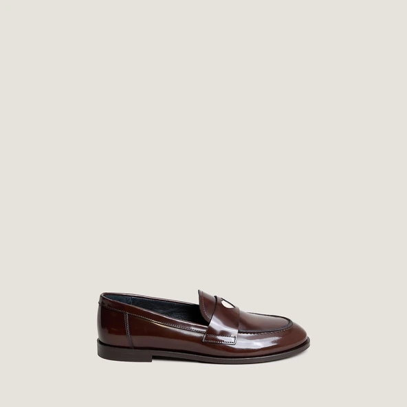 Mocassins à bouts ronds et cœurs en cuir glacé marron | DONJUAN | Jonak