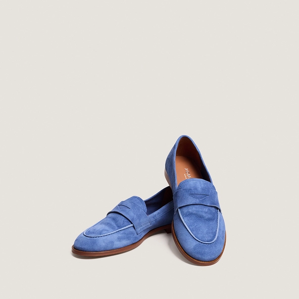 Mocassins à bouts ronds en velours bleu acier | THELMA | Jonak