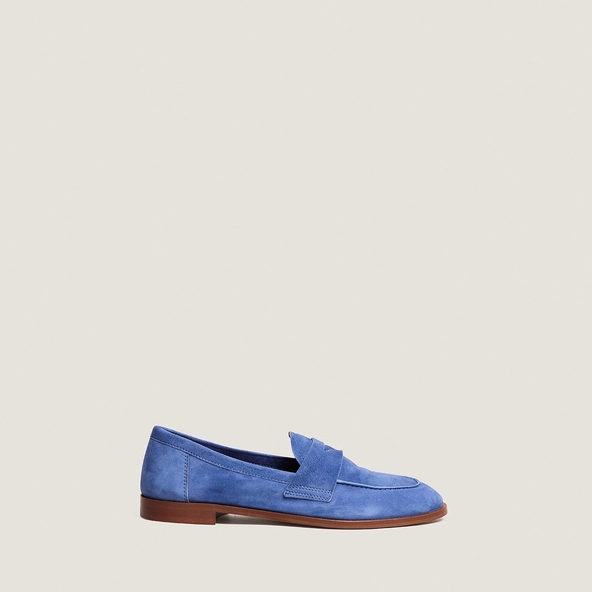 Mocassins à bouts ronds en velours bleu acier | THELMA | Jonak