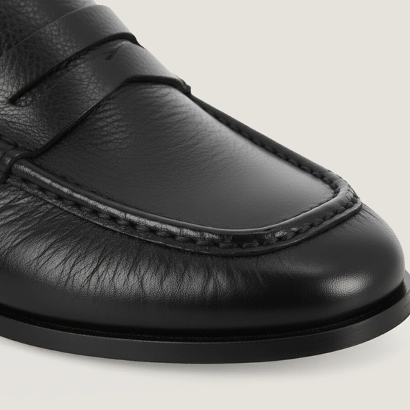 Mocassins à bouts arrières ouverts en cuir vieilli noir | DEAUVILLE | Jonak
