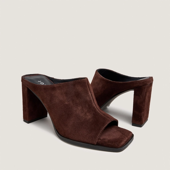 Mules &agrave; talons en cro&ucirc;te chocolat | BLAIR | Jonak