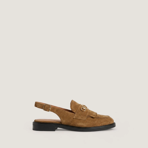 Mocassins à bouts arrières ouverts en croûte tabac | DELPHY | Jonak