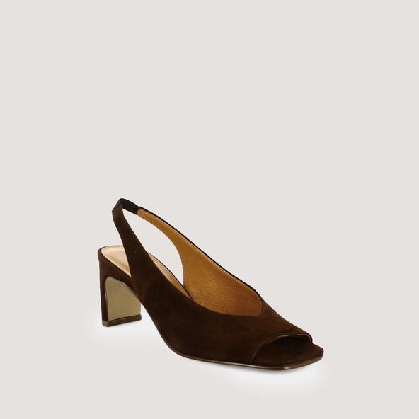 Escarpins slingbacks en velours marron | DICTON | Jonak