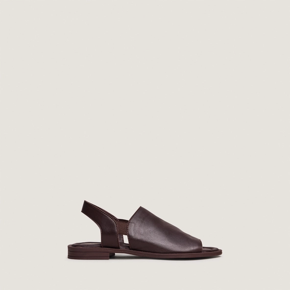 Sandales &agrave; &eacute;lastiques en cuir marron fonc&eacute; | JESS | Jonak
