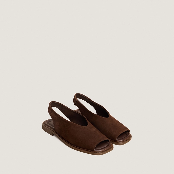 Ballerines slingbacks en croûte marron | JESSY | Jonak