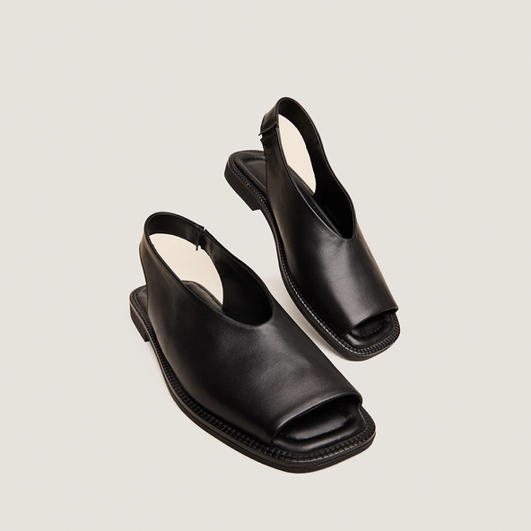 Ballerines slingbacks en cuir noir | JESSY | Jonak