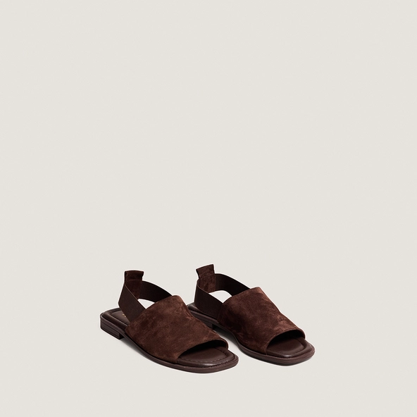 Sandales à élastiques en croûte marron | JOY | Jonak