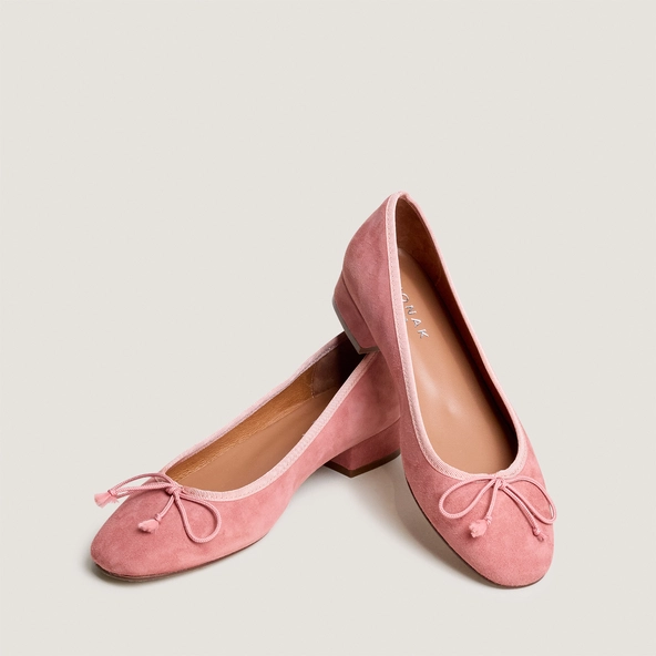 Ballerines à talons en velours vieux rose | DADOU | Jonak