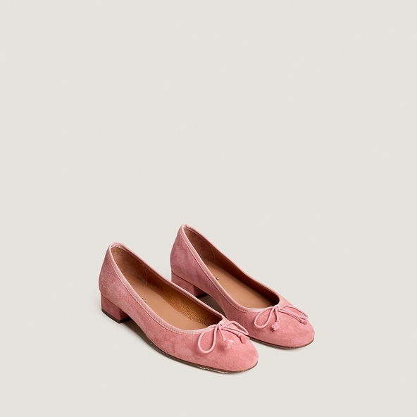 Ballerines à talons en velours vieux rose | DADOU | Jonak