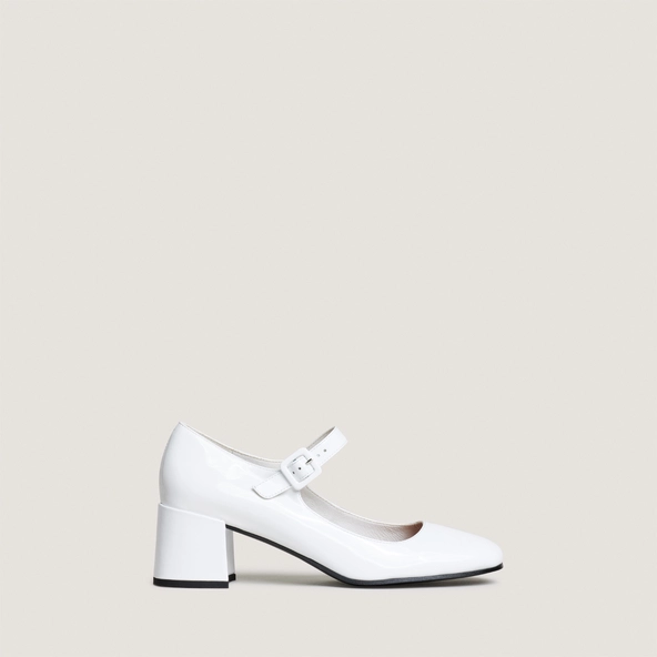 Babies à talons en vernis blanc | DITTUS | Jonak