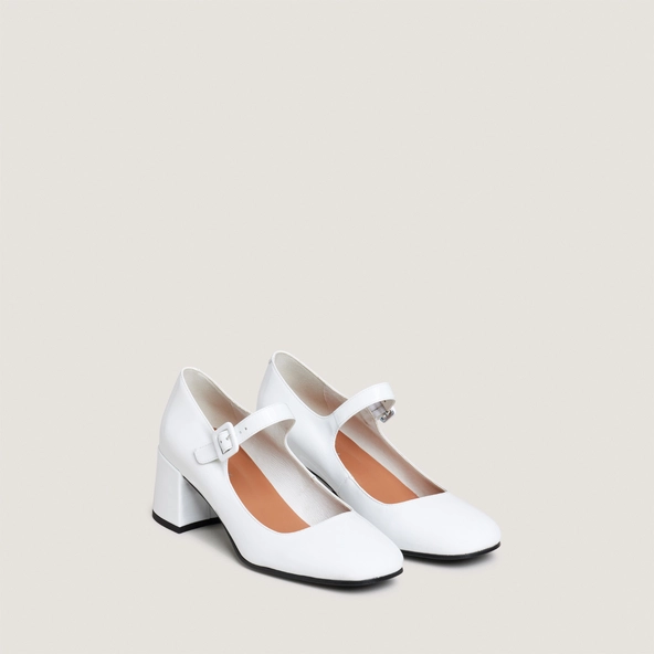 Babies à talons en vernis blanc | DITTUS | Jonak