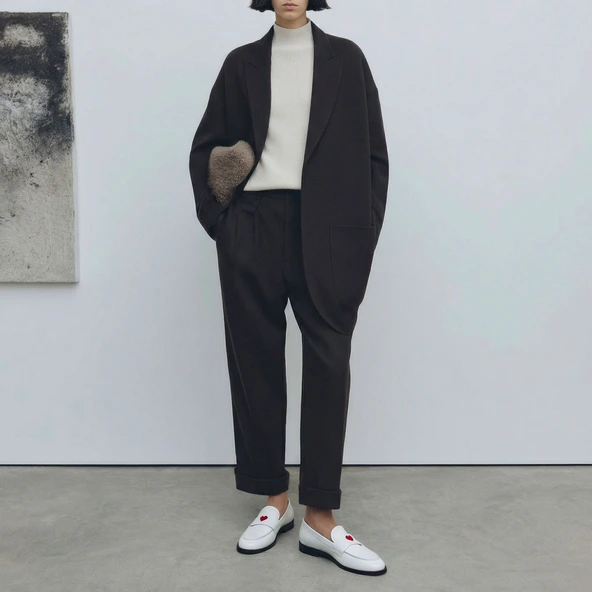 Mocassins à bouts ronds et cœurs en vernis plissé blanc | DONJUAN | Jonak