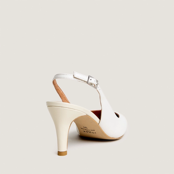 Escarpins slingbacks en cuir et vernis &eacute;crus | DESTELLE | Jonak