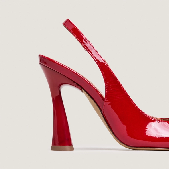 Escarpins slingbacks à bouts pointus en vernis rouge berry | DRESSY | Jonak