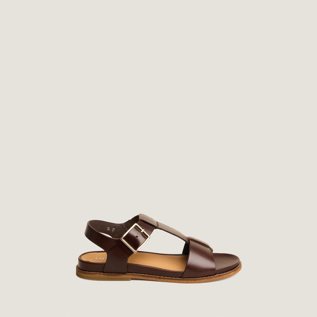 Sandales ajustables à grosses boucles en cuir brun rouge | ACCOCA | Jonak