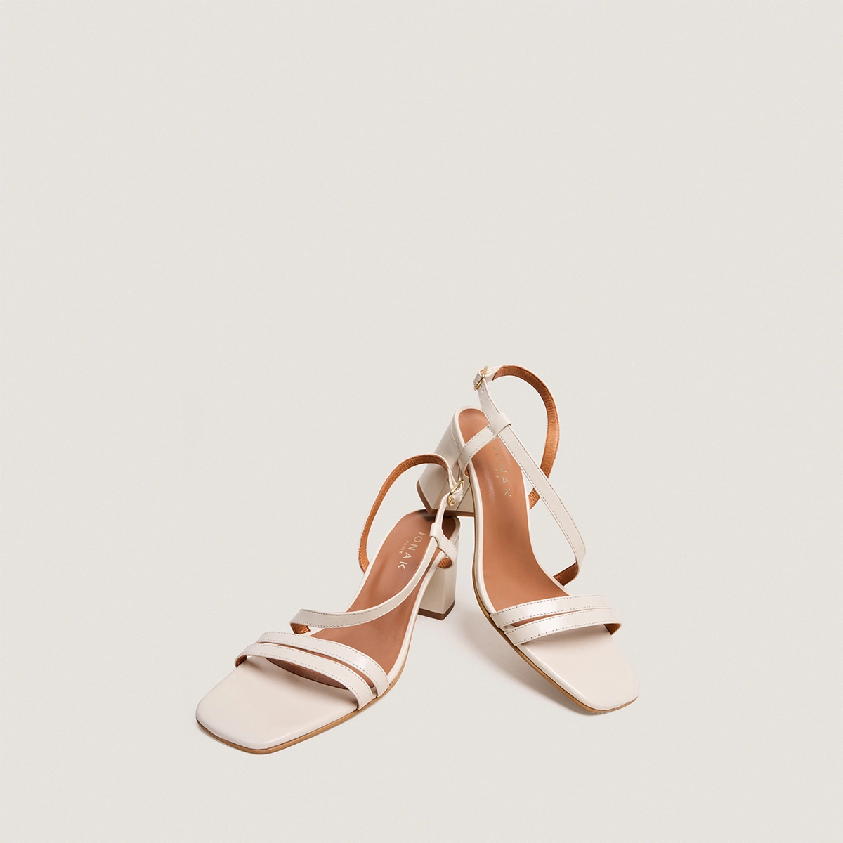 Sandales à talons et brides en cuir vieilli écru | VIMY | Jonak