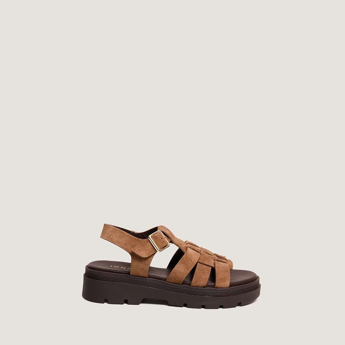 Sandales à semelles crantées en croûte taupe | LOUISIANE | Jonak