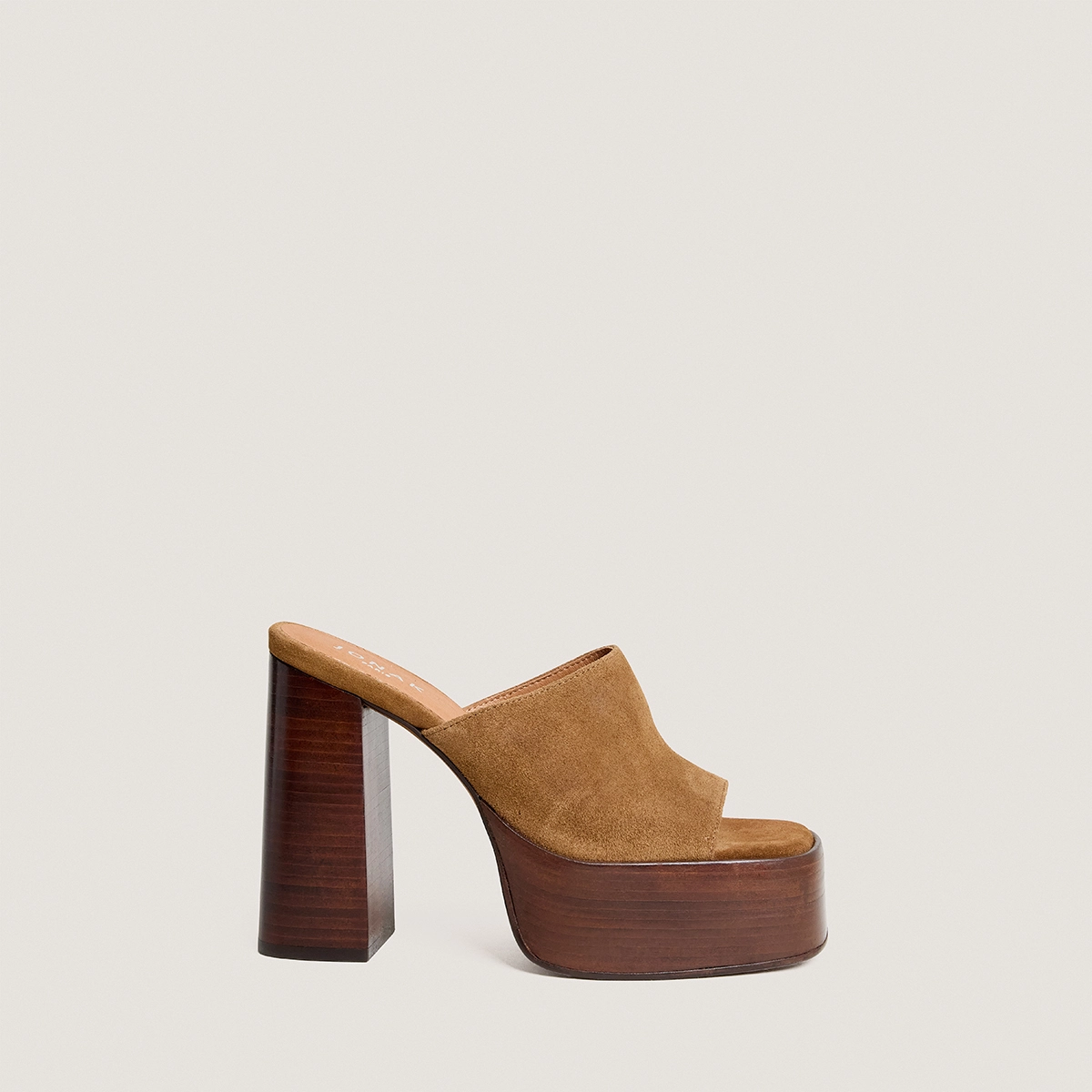 Mules &agrave; talons et bouts ouverts en cro&ucirc;te tabac | BEATRICE | Jonak