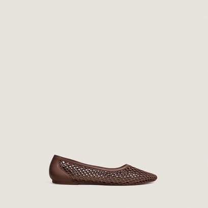 Ballerines ajour&eacute;es en jelly marron | UGO