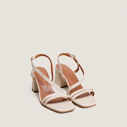 Sandales &agrave; talons et brides en cuir vieilli &eacute;cru | VIMY | Jonak
