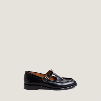 Mocassins &agrave; brides en cuir noir | DESERT | Jonak