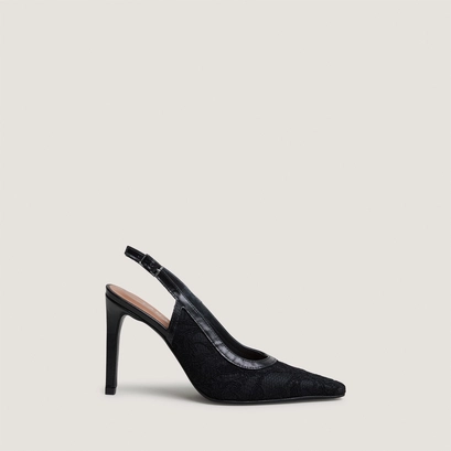 Escarpins slingbacks à bouts pointus noir