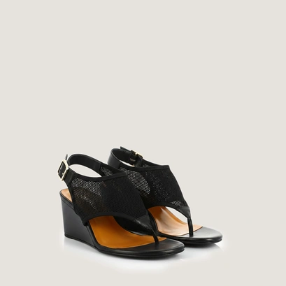 Sandales compensées et brides ajustables noir