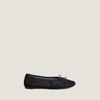 Ballerines &agrave; petits talons en mesh noir | DALESSIA | Jonak