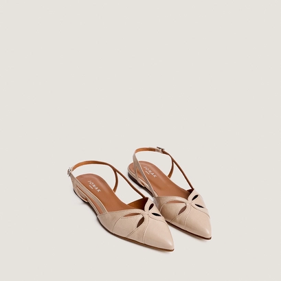 Ballerines slingbacks à bouts pointus sable